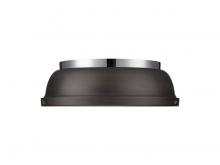  3602-14 CH-RBZ - Duncan 14" Flush Mount in Chrome with Rubbed Bronze